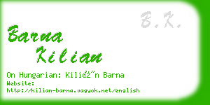 barna kilian business card